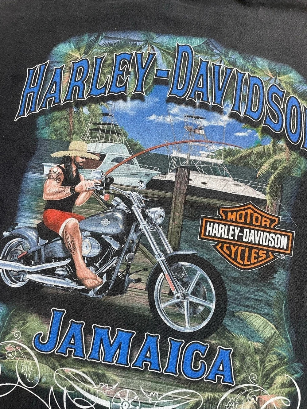 Vintage Harley-Davidson Jamaica Graphic T-Shirt Large